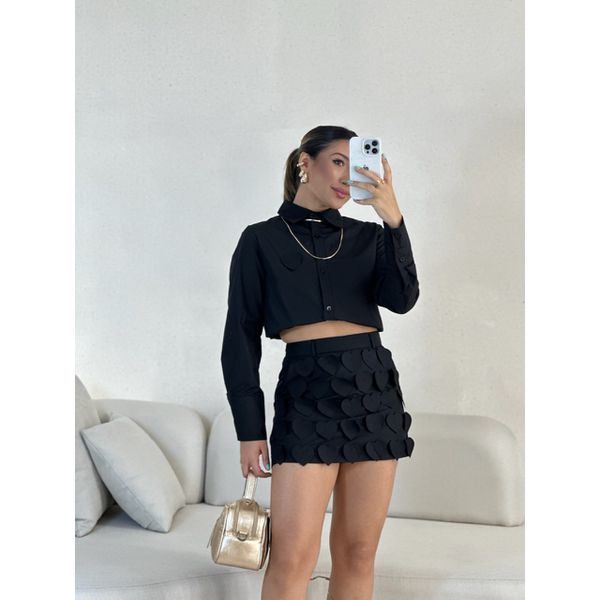 CONJUNTO CINTIA CORAÇÕES PRETO