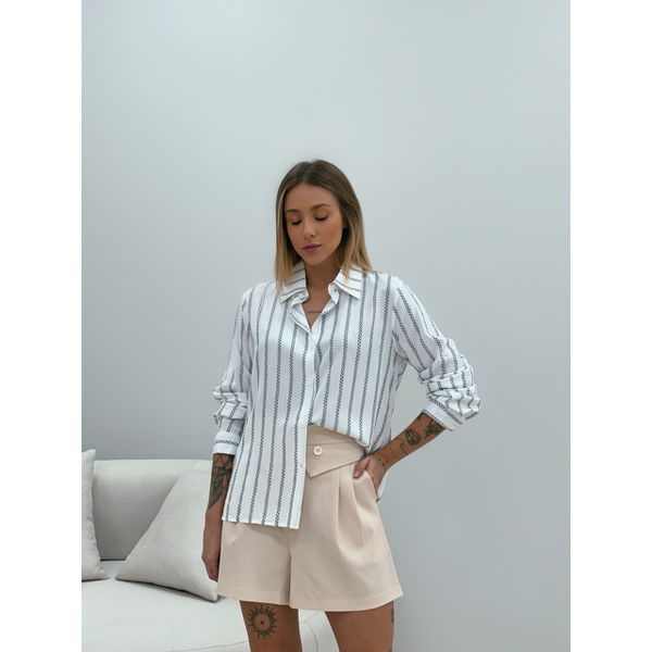 CAMISA IARA LISTRADA PRETO