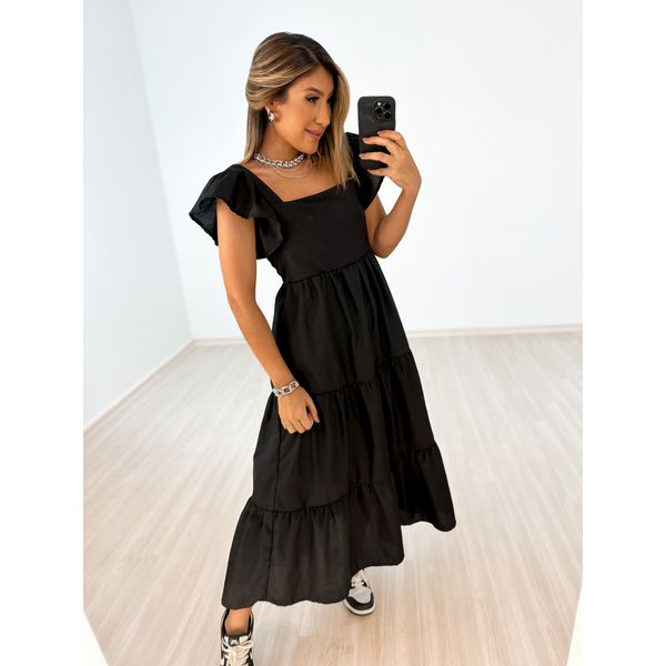 Vestido outlet preto liso
