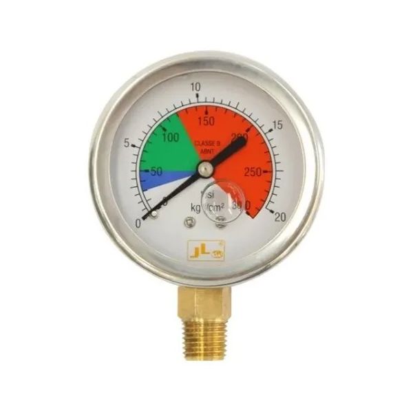 MANOMETRO 300 LBS C/ GLICERINA, CX AÇO INOX 765865