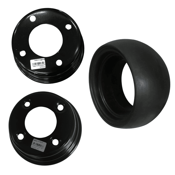 KIT ARO DA RODA EXTERNO + ARO DA RODA INTERNO + PNEU MACICO KAMAQ