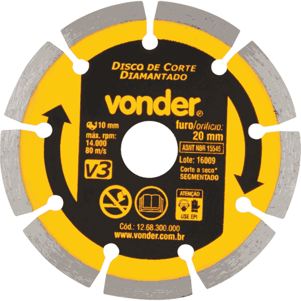 Disco Diamantado 110mm V3 Importado – Vonder