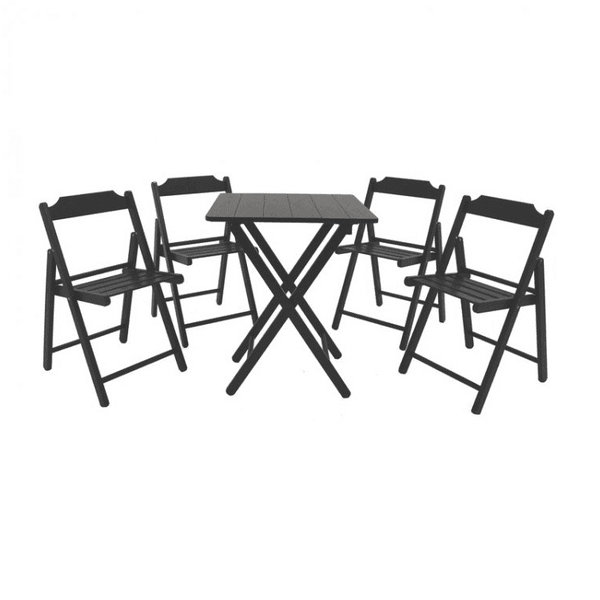 Conjunto de Mesa Madeira Maciça com 4 Cadeiras - Tramontina Garden Dobrável  Beer - Conjunto de Mesa e Cadeiras para Jardim - Magazine Luiza