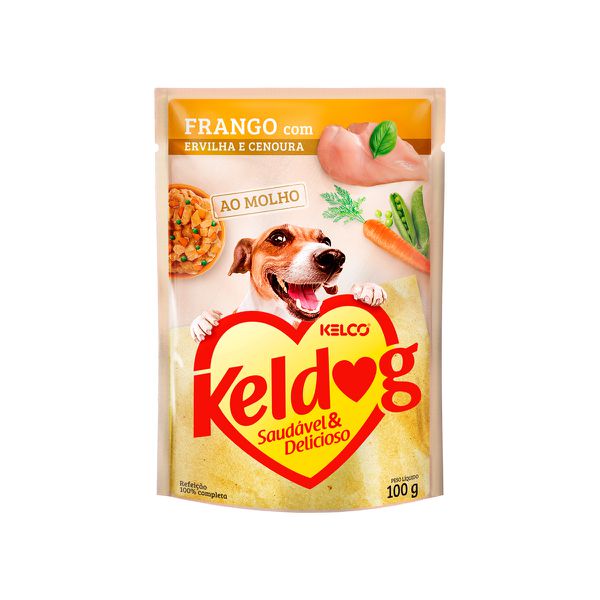 Keldog Alimento Úmido Sachê Frango com Ervilha e Cenoura 100g