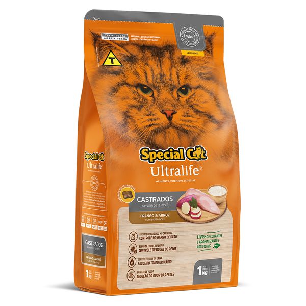 Ração Special Cat Ultralife Gatos Castrados Frango 1kg