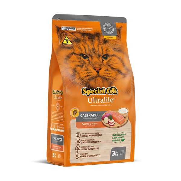 Special Cat Ultralife Castrados Salmão E Arroz 3Kg