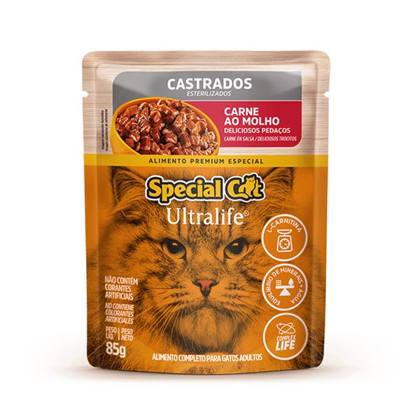 Sachê Special Cat Ultralife Castrados Sabor Carne