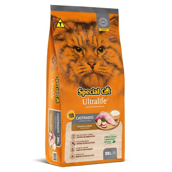 Special Cat Ultralife Castrados Frango E Arroz 20Kg