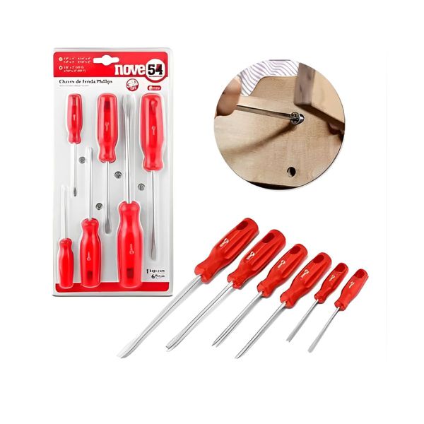 JOGO CHAVE FENDA/PHILLIPS 6PC AC 954 VONDER | Casa Anzai