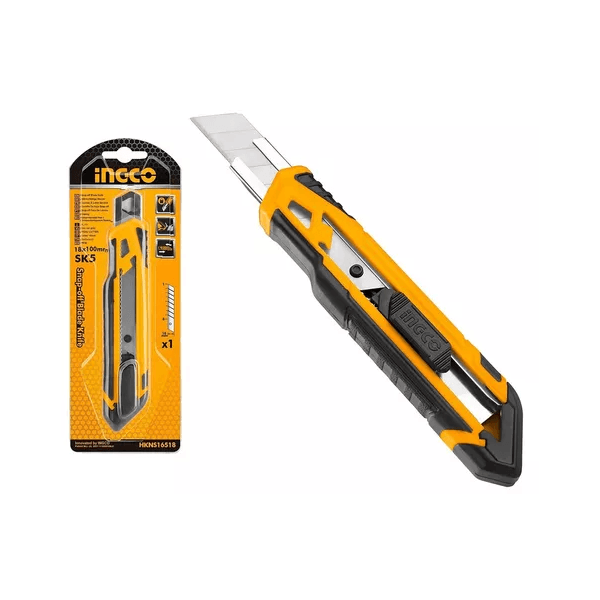 INGCO ESTILETE EMBORRACHADO LAMINA 18MMX 100MM