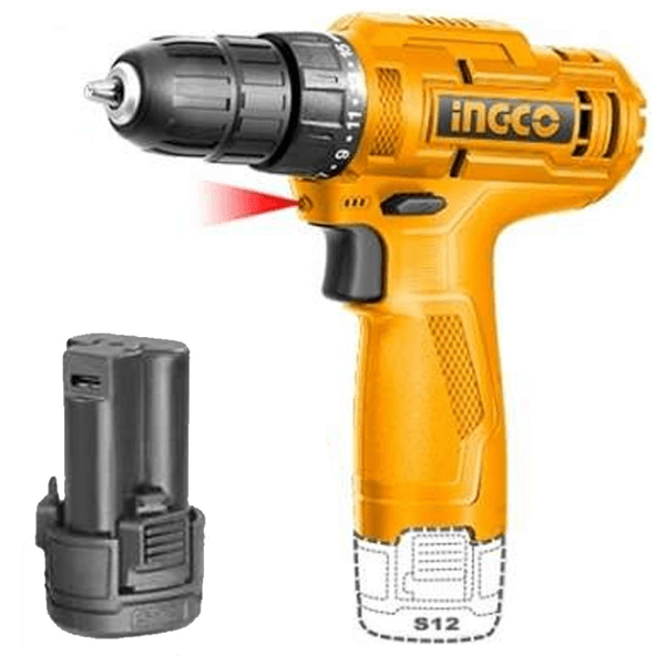 INGCO PARAFUSADEIRA E FURADEIRA 3/8 A BATERIA 12V COM 1 BATERIA