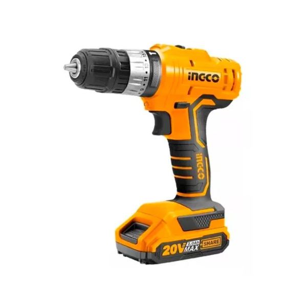 INGCO PARAFUSADEIRA/FURADEIRA 3/8 A BAT. 20V LINHA P20S C 1 BATERIA 2AH E CARREG (SUBST CDLI20051-9)