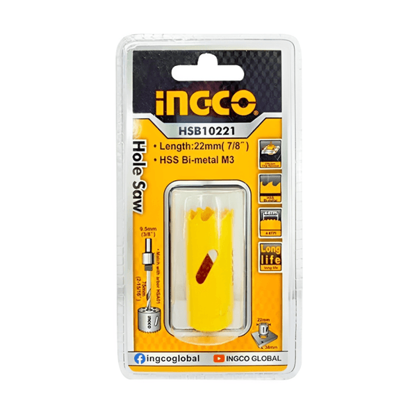 Ingco Serra Copo Bimetal Para Metais 22mm Passo Variavel