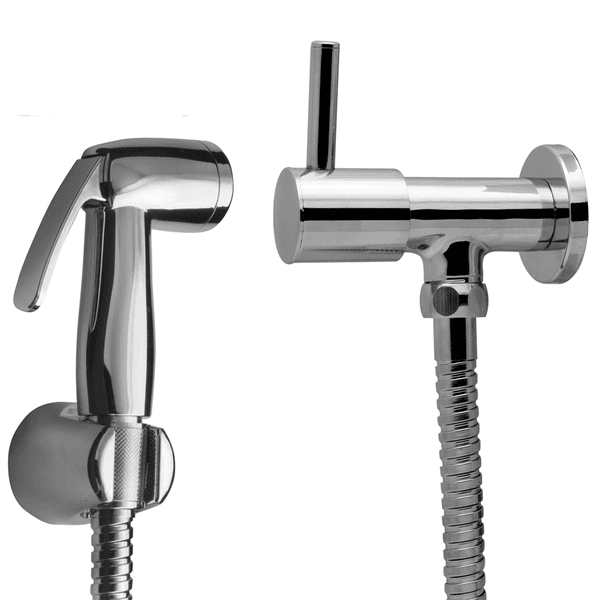 Ducha Higiênica Flexível Metálica Com Registro 1/4 Volta Delicatta Slim 1150 C-58 - Kimetais