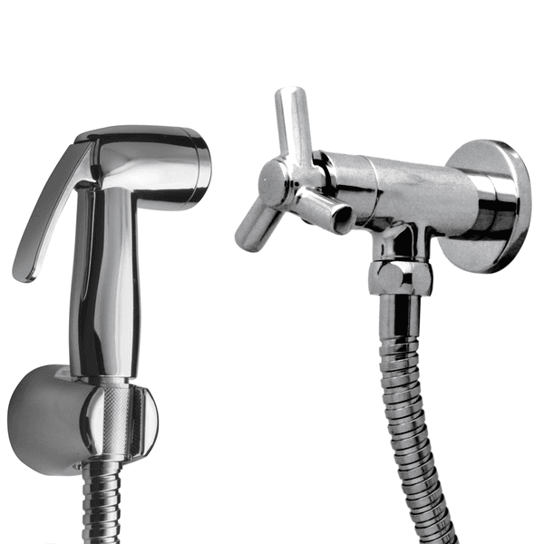 Ducha Higiênica Flexível Metálica Cromada Com Registro 1/4 Volta Tríade 1150 C-66 - Kimetais