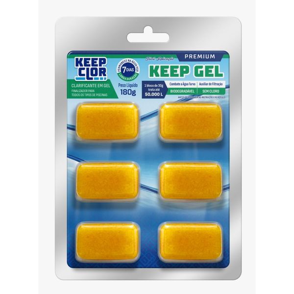 Clarificante Gel Keep Clor 6 Unidades 180g Piscina Pastilhas