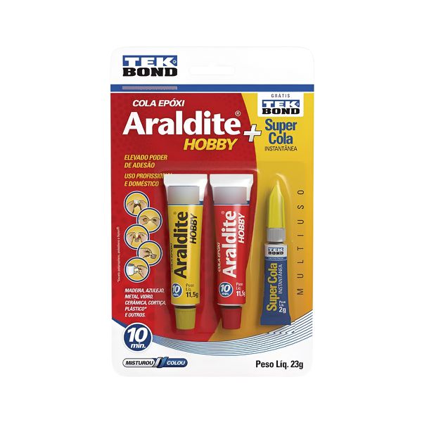 Cola Epóxi Araldite Hobby 10min + Super Cola Tekbond 23g