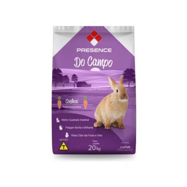 Ração Natural Presence Para Coelhos Reduz Odor De Fezes 20kg
