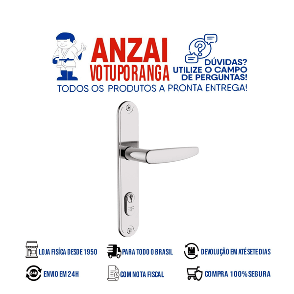 FECHADURA 3F - FASHION 112 EXTERNA CROMADA | Casa Anzai