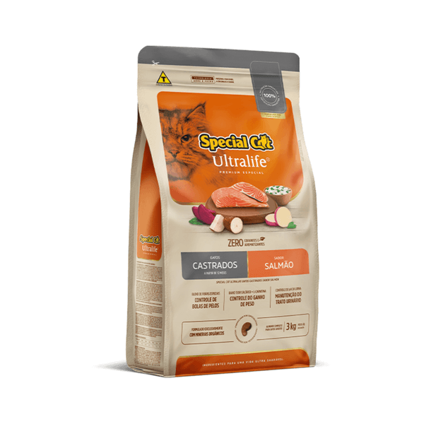Special Cat Ultralife Castrados Salmão E Arroz 3Kg