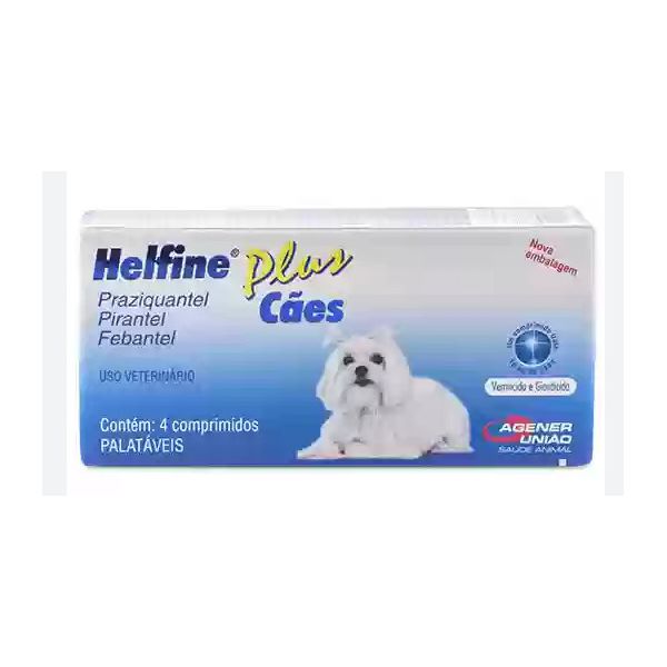 Vermífugo Helfine Plus para Cães - 4 Comprimidos