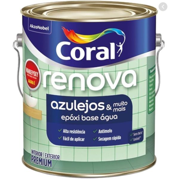 Epoxi Renova Azulejos Bri Base Água Branco Coral 3,6l