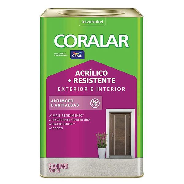 Acrílico Fosco Coralar Duo Camurça Coral 18l