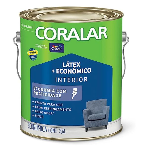 Látex + Econômico Coralar Branco Coral 3,6l