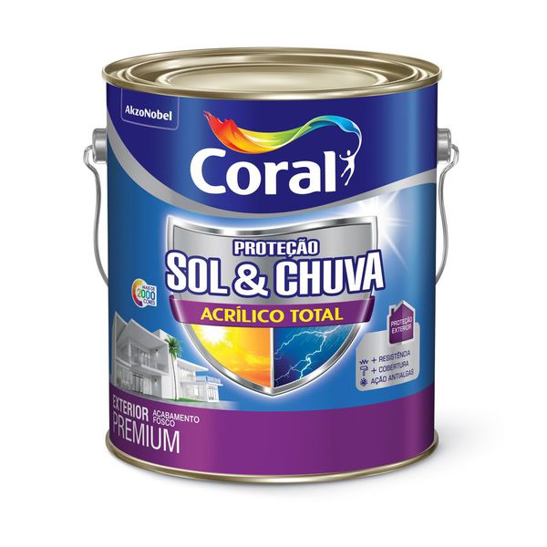 Acrílico Total Proteção Sol E Chuva Branco Coral 3,6l