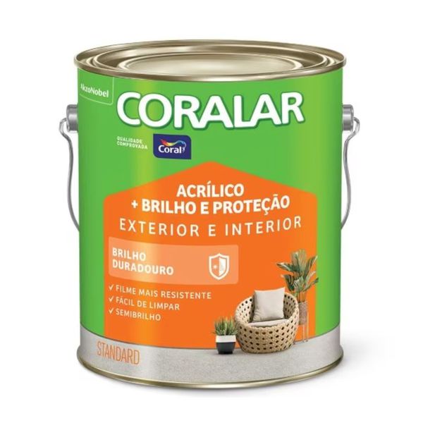 Acrílico Semi-brilho Coralar Branco Coral 3,6l