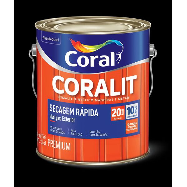 Esmalte Brilhante Branco Coralit Secagem Rápida 3,0l