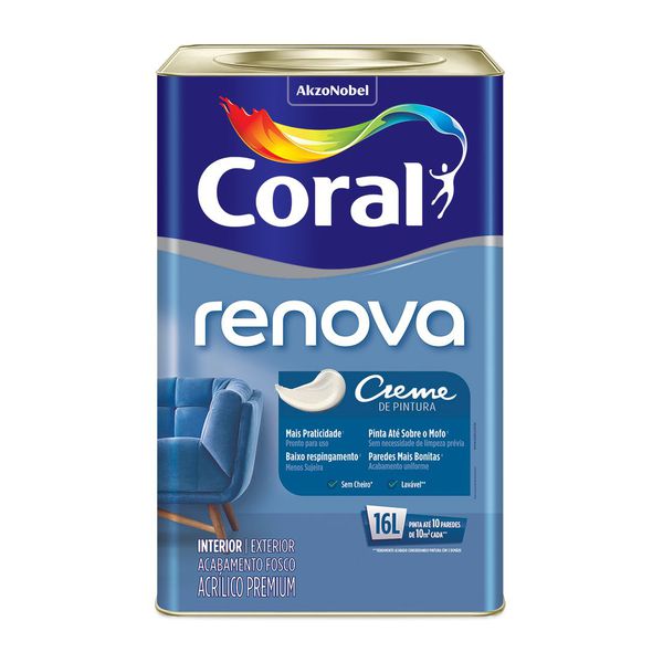 Acrílico Fosco Renova Branco Coral 16l