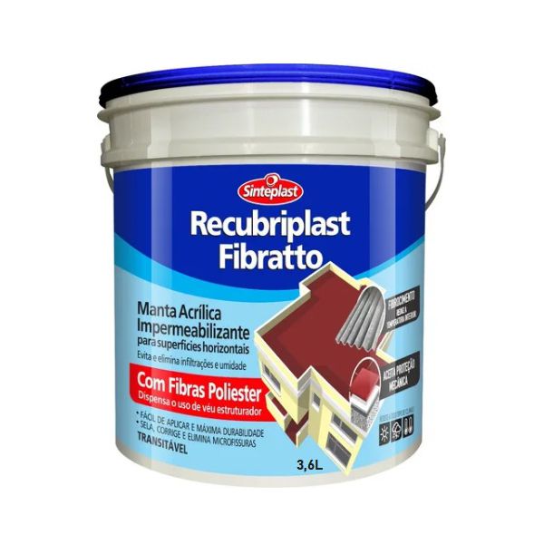 BRANCO IMPERMEABILIZANTE FIBRATO RECUBRIPLAST 3,6 KG