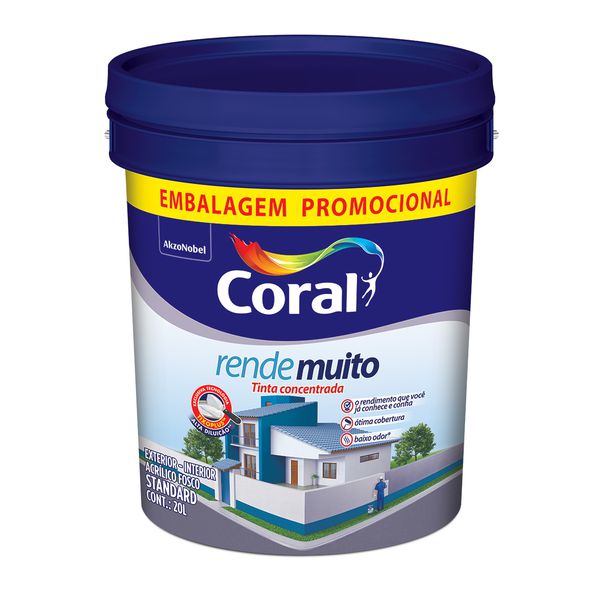 Tinta Acrílica Fosco Rende Muito Cor Branco 20l Coral