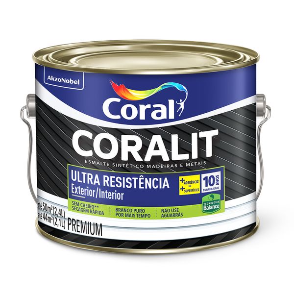 ESMALTE SINTÉTICO ULTRA RESIST CORALIT COR BRANCO 2,4L