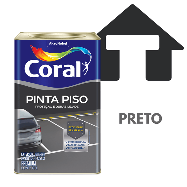 PINTA PISO PRETO CORAL 18L