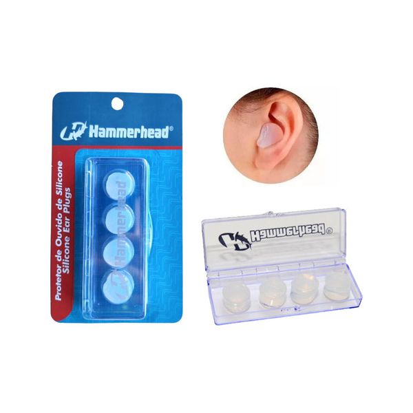 Protetor de Ouvido Natação 100% Silicone 02 Pares
