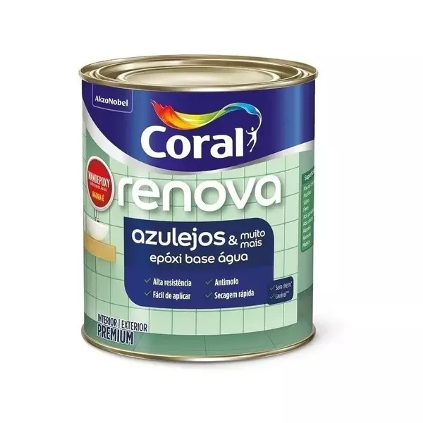 EPóXI BASE ÁGUA BRANCO NEVE ACETINADO RENOVA AZULEJOS 0,9L CORAL