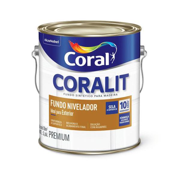 FUNDO NIVELADOR SINTÉTICO BRANCO FOSCO 3,6L CORAL
