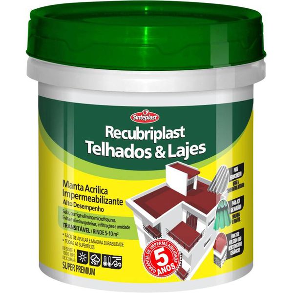 IMPERMEABILIZANTE TELHADOS E LAJES BRANCO 14KG RECUBRIPLAST