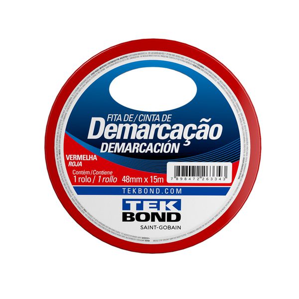 FITA DEMARCAÇÃO VERMELHA 48MMx15M TEK BOND