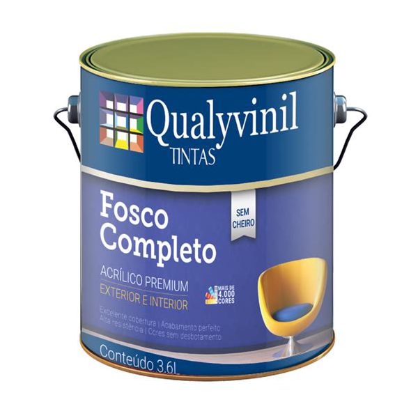 TINTA ACRÍLICA FOSCO COMPLETO 3,6L QUALYVINIL