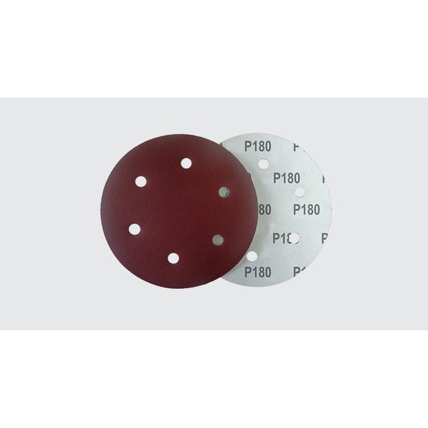 PAC DISCO LIXA 9" (225MM) DE 6 FUROS GRÃO 180 (5 UNIDADES) NAUBER