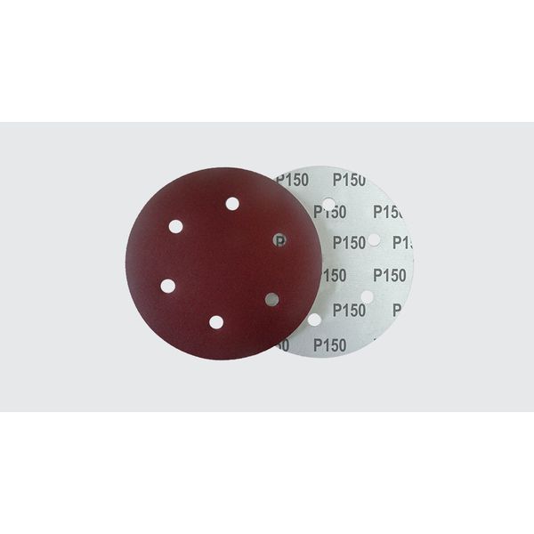 PAC DISCO LIXA 9" (225MM) DE 6 FUROS GRÃO 150 (5 UNIDADES) NAUBER