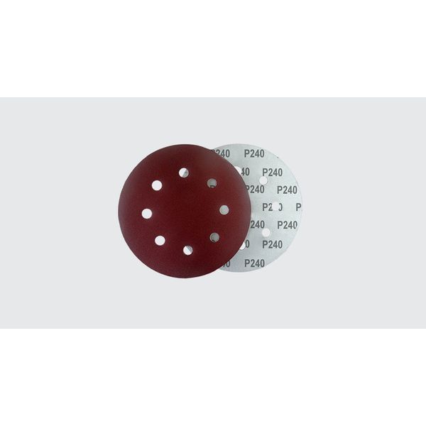 PAC DISCO LIXA 7" (185MM) 8 FUROS GRÃO 240 (5 UNIDADES) NAUBER