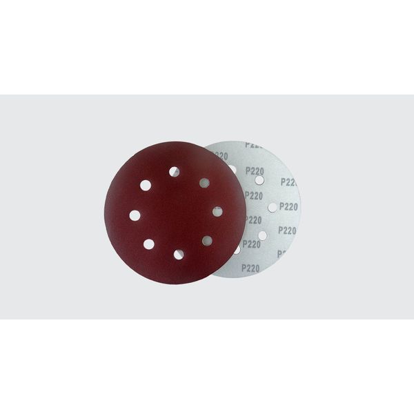 PAC DISCO LIXA 7" (185MM) 8 FUROS GRÃO 220 (5 UNIDADES) NAUBER
