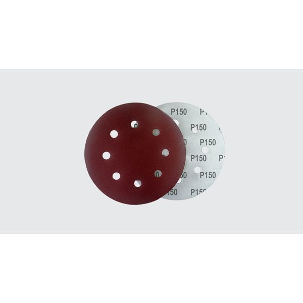 PAC DISCO LIXA 7" (185MM) 8 FUROS GRÃO 150 (5 UNIDADES) NAUBER