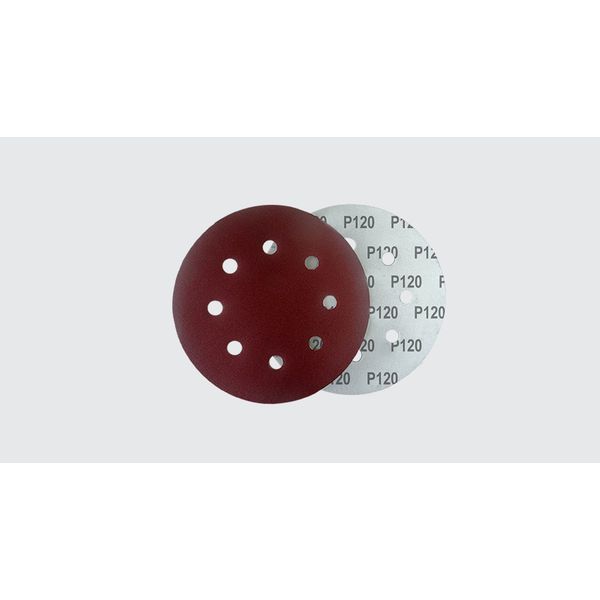 PAC DISCO LIXA 7" (185MM) 8 FUROS GRÃO 120 (5 UNIDADES) NAUBER