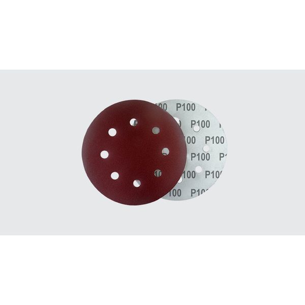 PAC DISCO LIXA 7" (185MM) 8 FUROS GRÃO 100 (5 UNIDADES) NAUBER