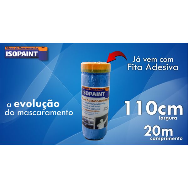 FILME DE MASCARAMENTO ISOPAINT AZUL 110CMX20M 48MM NAUBER
